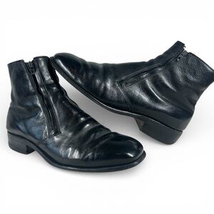 Allen Edmonds Ostendo Double Zipper Ankle Boots Black Leather Men’s 8.5 C USA